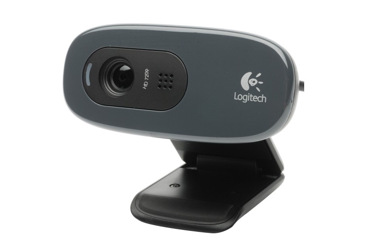 Logitech C270 HD Webcam, HD 720p/30fps, Widescreen HD Video Calling, HD Light Correction, Noise-Reducing Mic, For Skype, FaceTime, Hangouts, WebEx, PC/Mac/Laptop/Macbook/Tablet, Black