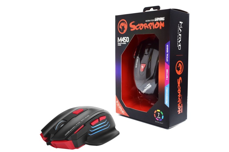 Marvo Scorpion M450 LED USB Wired Optical Programmable Gaming Mouse