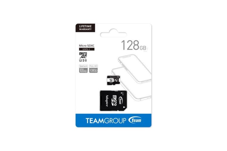 Team 128GB Micro SDXC UHS-1 Class 10 Flash Card with Adapter