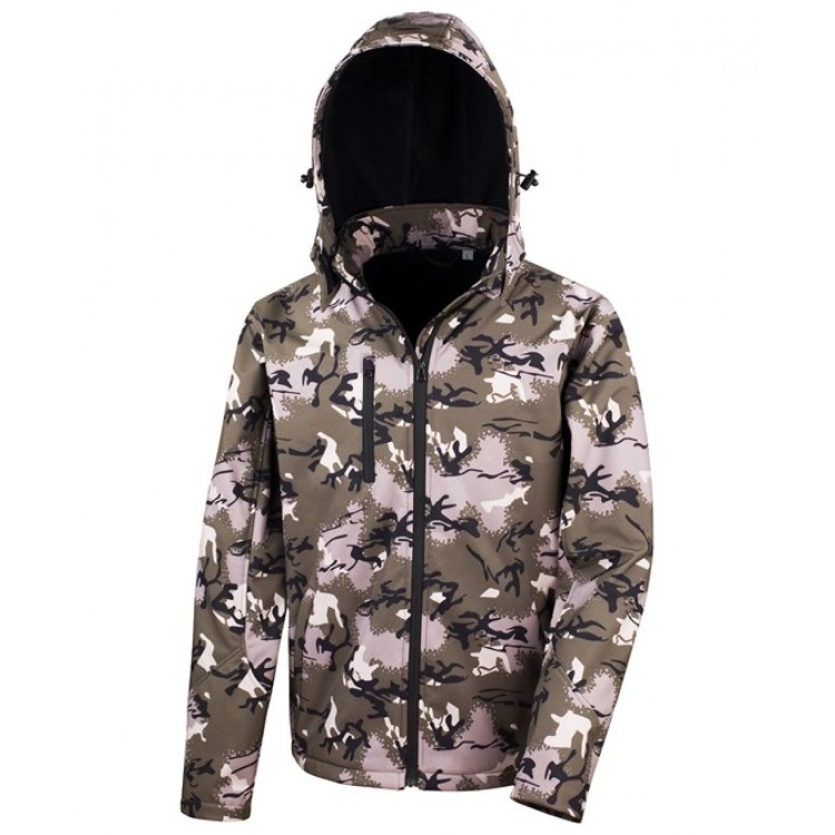 Camo TX performance hooded softshell jacket