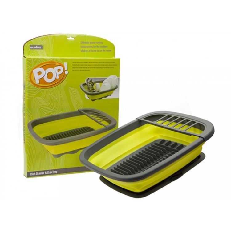 Pop! Dish Drainer With Drip Tray Green / Grey