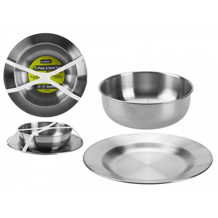 Summit Stainless Steel Plate & Bowl Set